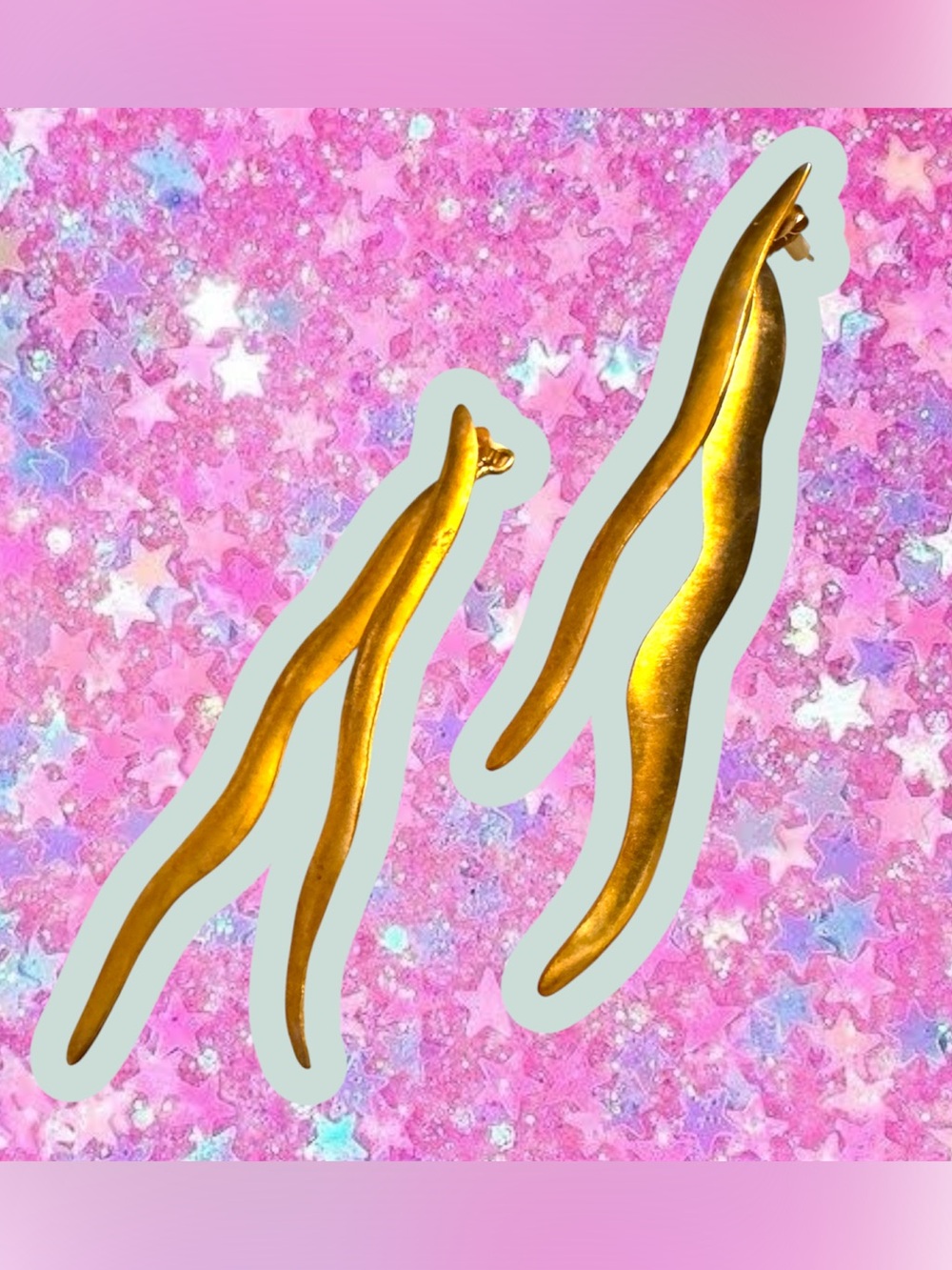 Vintage 80s gold tone convertible dangle earrings 1980 pierced 90s Avon unsigned